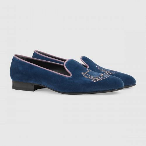 Gucci Men Velvet Loafers 581511FASF0 4276