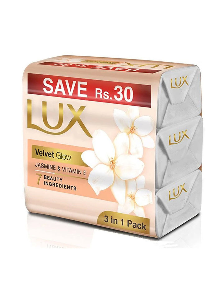 Lux White Velvet Glow Jasmine & Vitamin E Soap 3 In 1 Pack