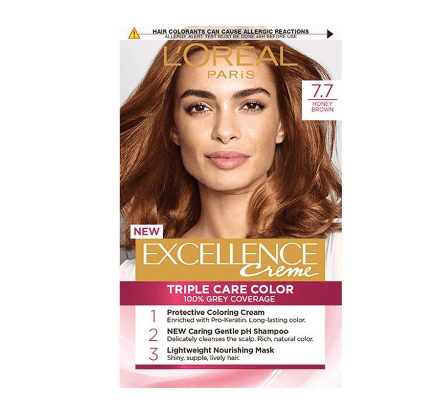 Loreal HairColor Excellence Creme No 7.7 (Honey Brwon)