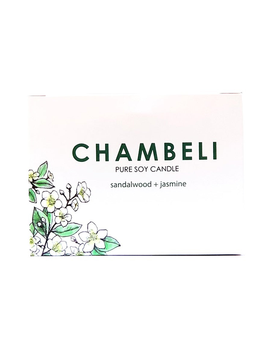 Aura Craft Chambeli Pure Soy Candle Sandal Wood + Jasmine