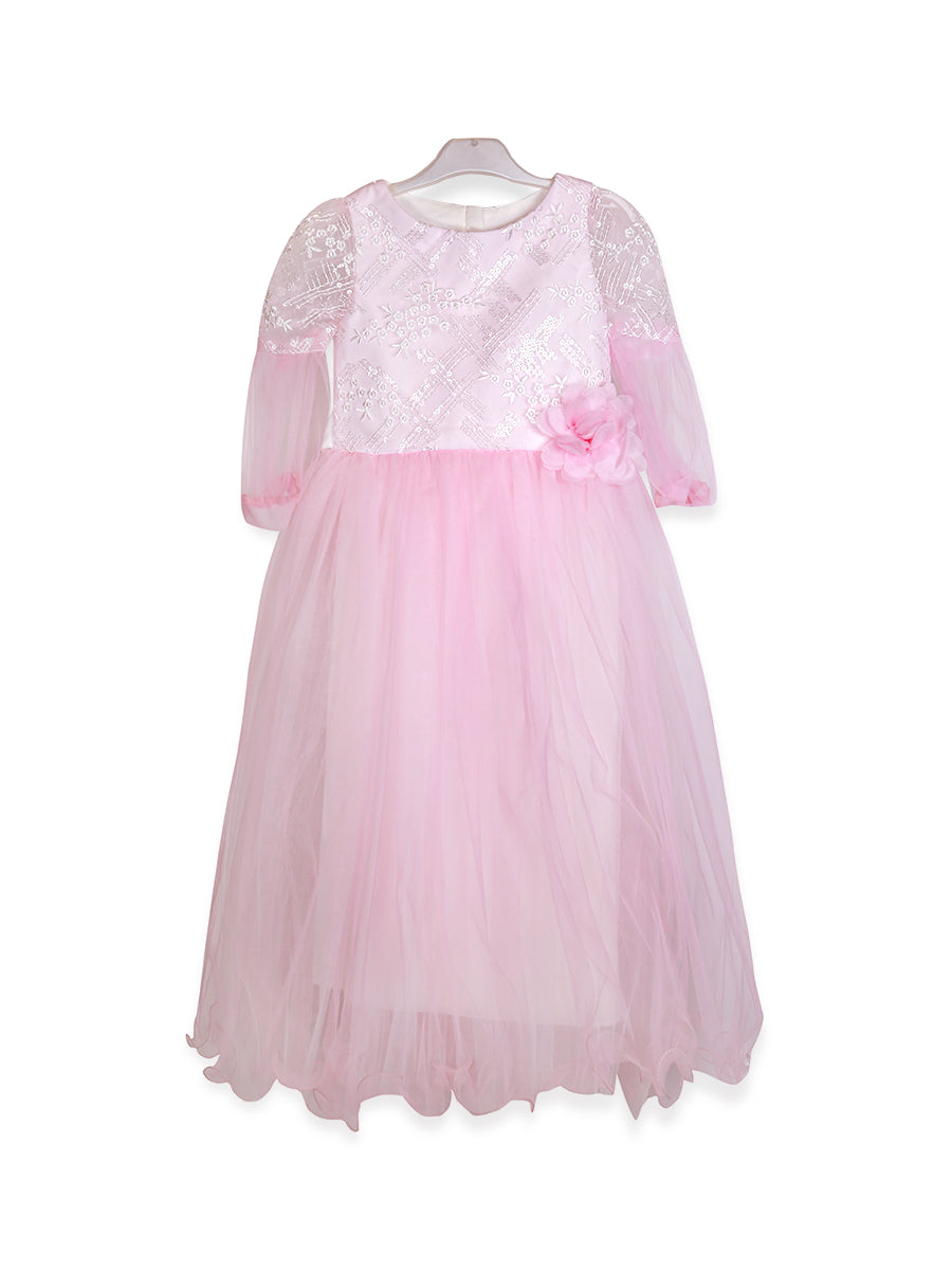 Civil Girls Fancy Frock #8704 With Flower (W-21)