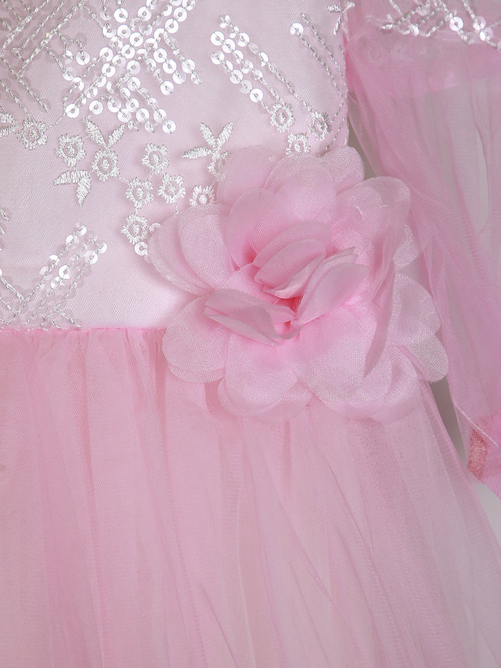 Civil Girls Fancy Frock #8704 With Flower (W-21)