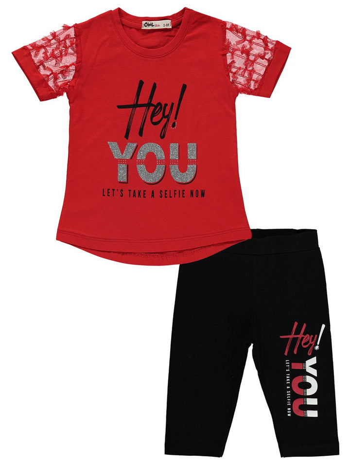 Civil Girls Pajama Suit #6879 With Hey You Print (S-22)