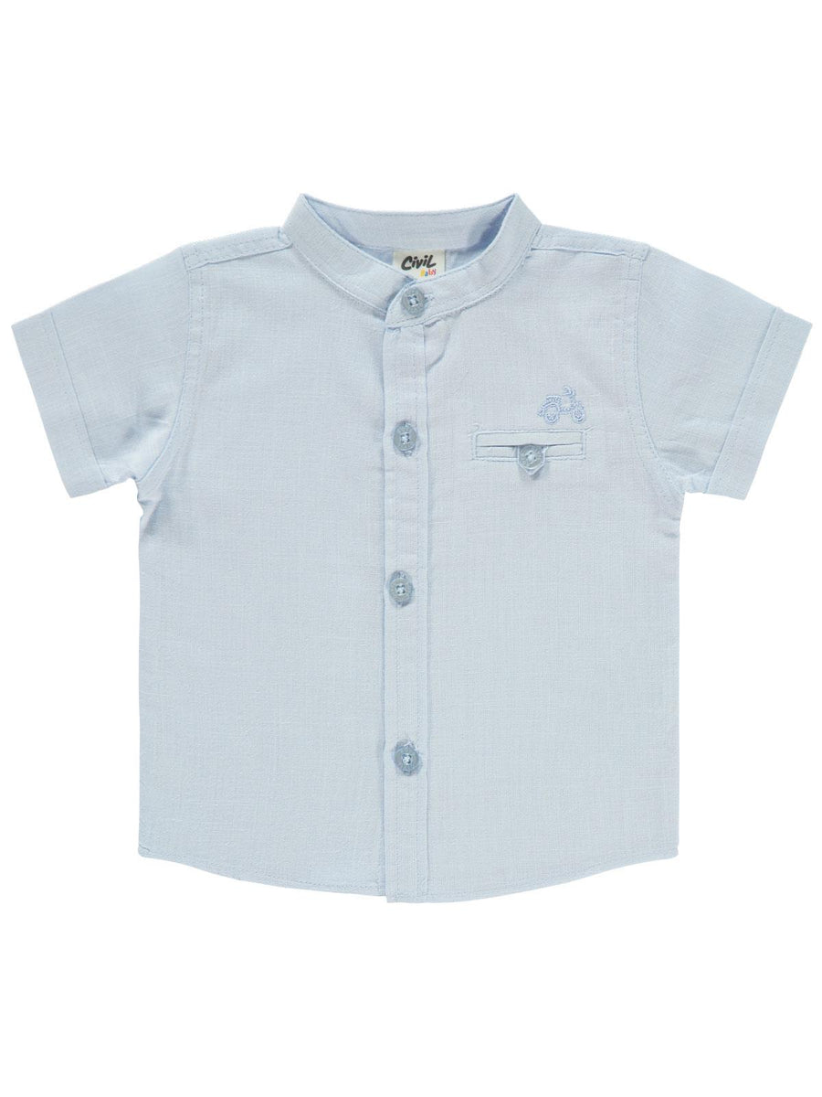 Civil Boys H/S Linen Ban Collar Shirt F/O #2021100 (S-22)