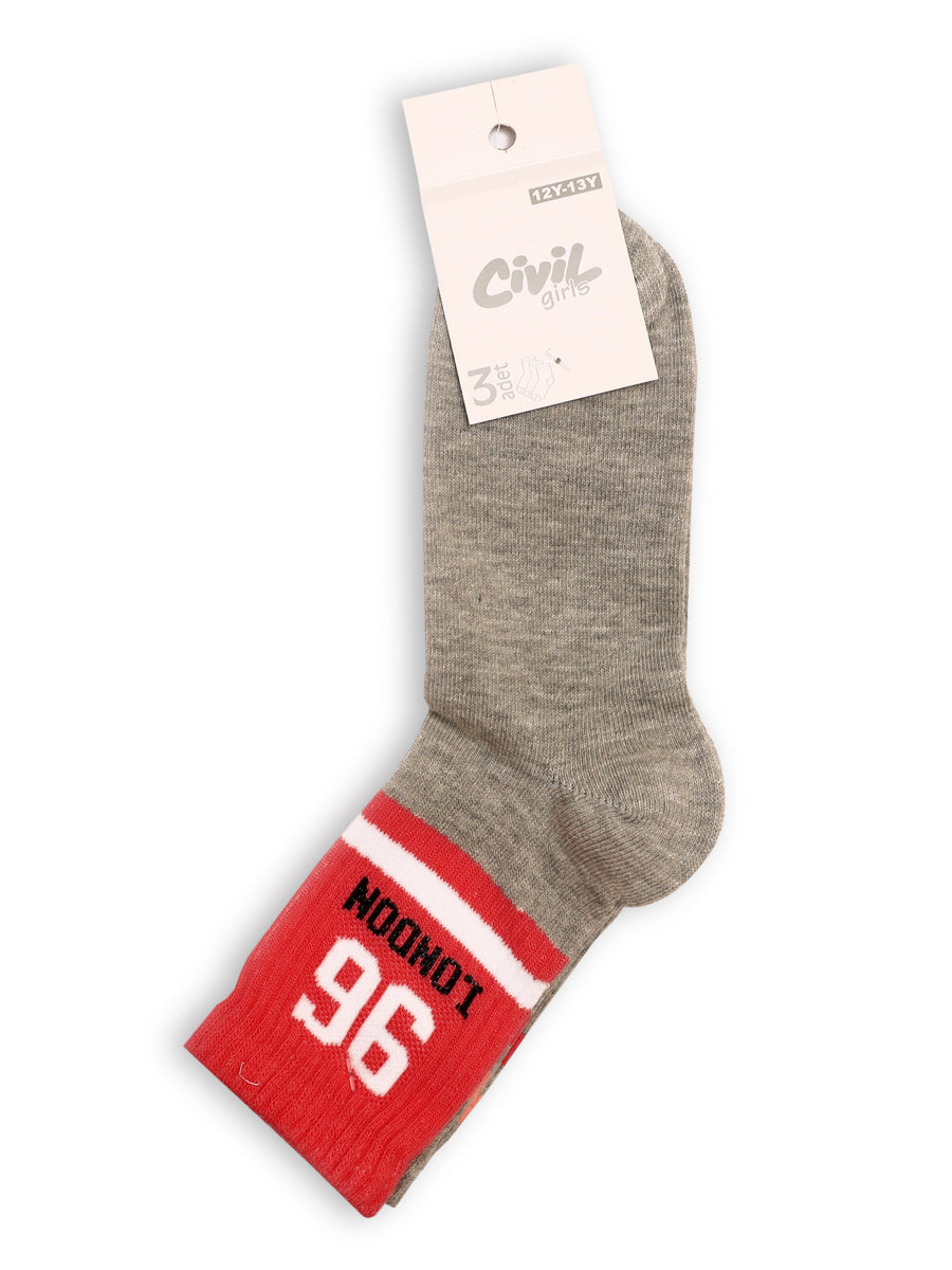 Civil Girls Cotton Socks 3Pk #4111 (S-22)