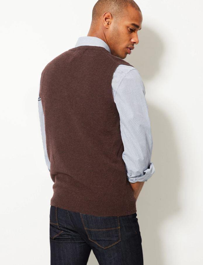 M&S Men S/L LMB Wool Sweater T30/2424M