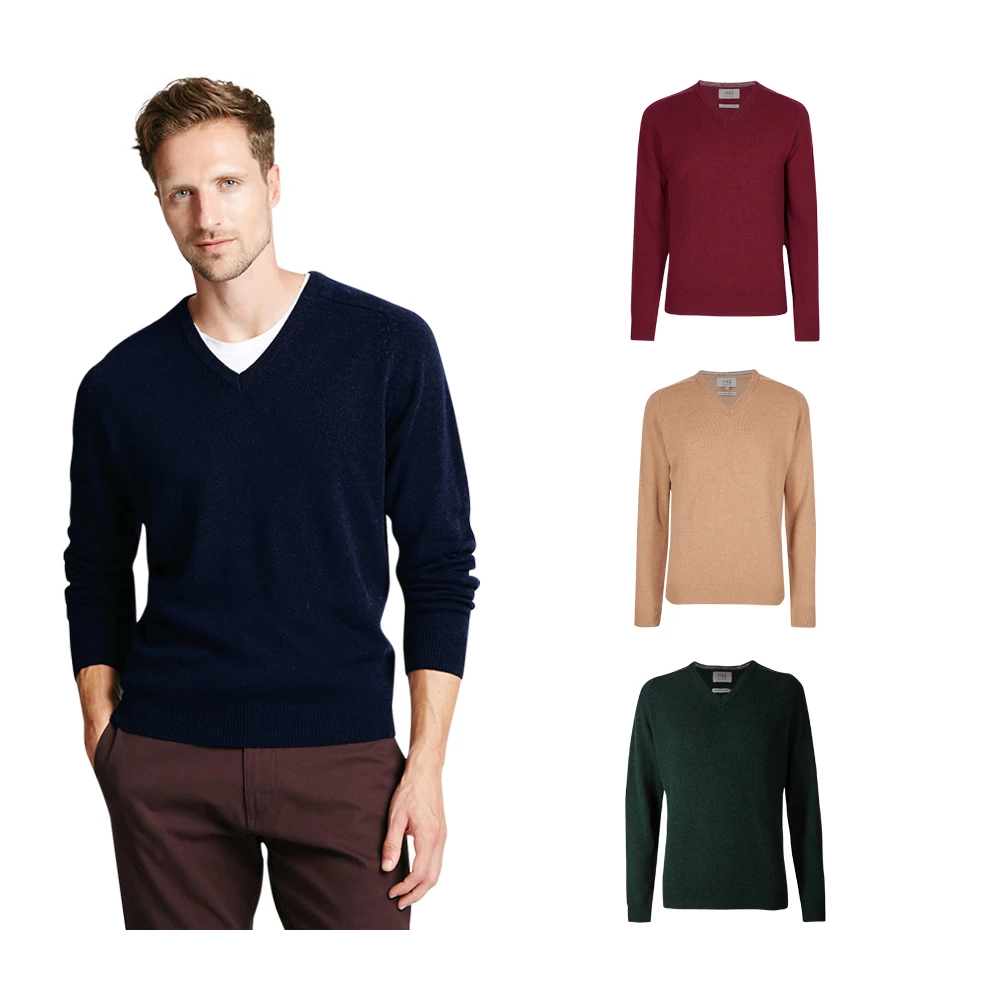 M&S Mens Lambs Wool Jersey T30/2649M