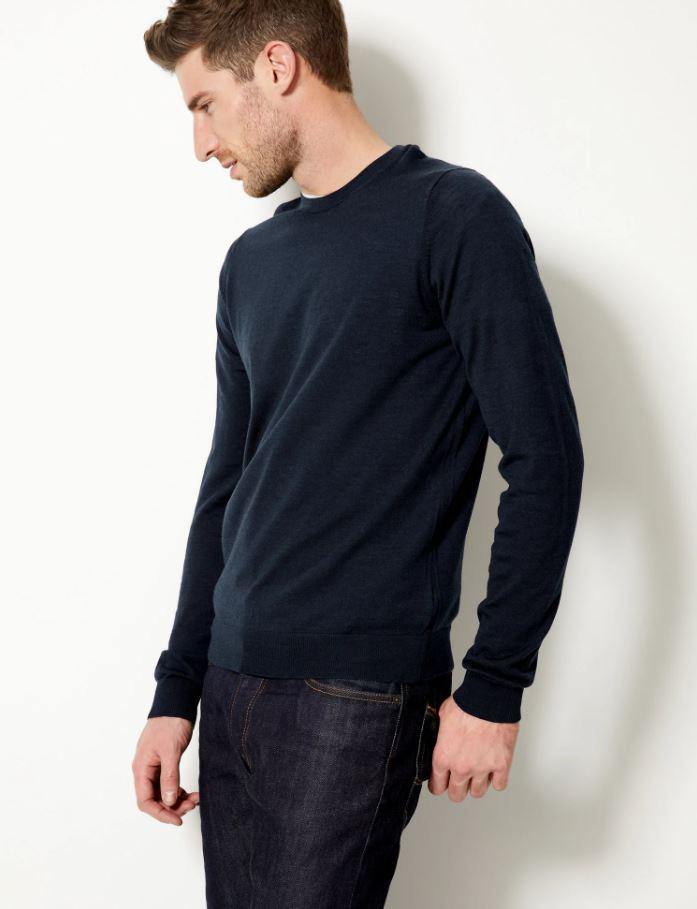 M&S Men Pure Marino Wool Jersey T30/4536M