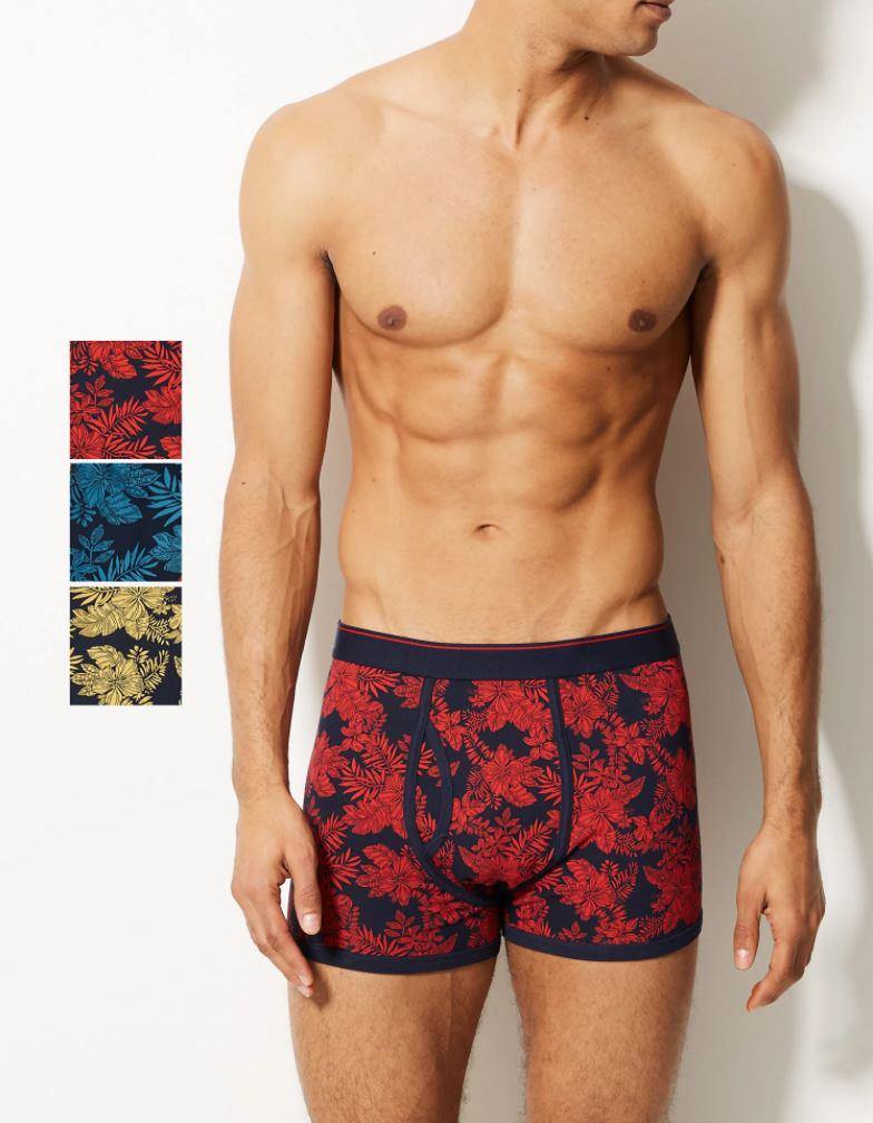 M&S Mens Cool & Fresh Pack of 3 Trunks T14/4624S