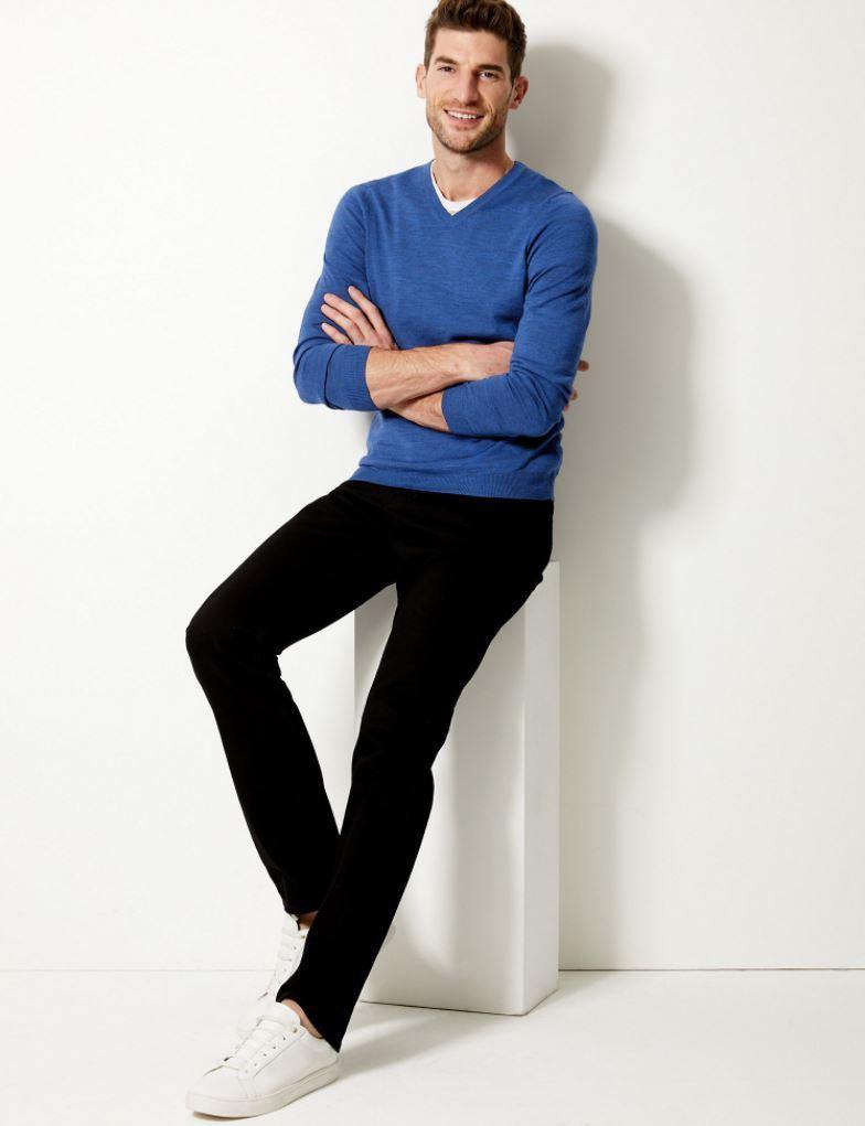 M&S Mens V-Neck F/S Jersey T30/3535M