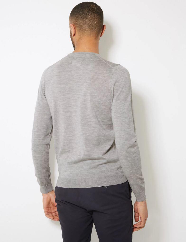 M&S Mens Marinowool R-Neck L/S Jersey T30/3536