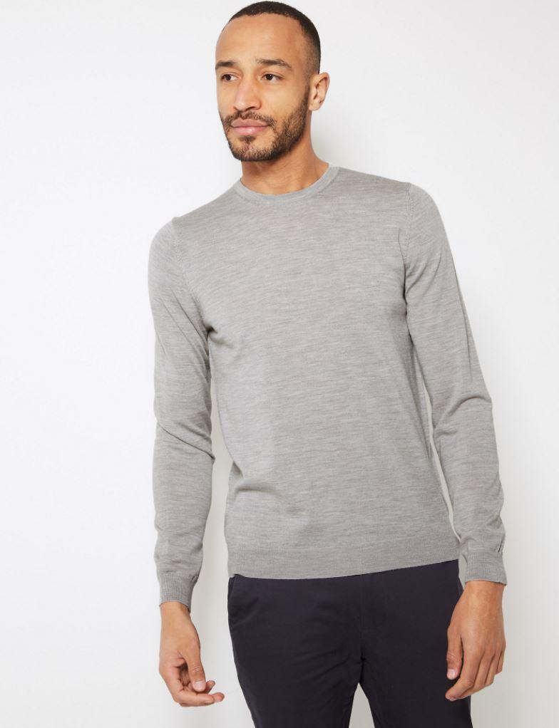 M&S Mens Marinowool R-Neck L/S Jersey T30/3536