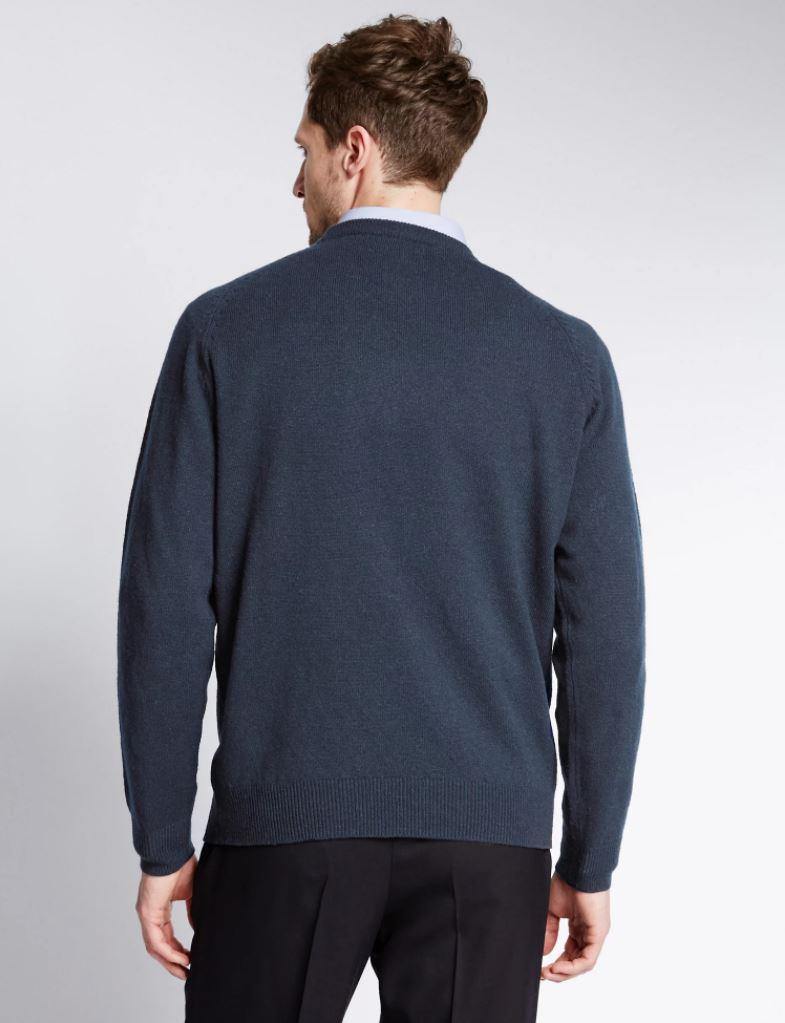 M&S Mens Lambswool R-Neck L/S Jersey T30/2550M