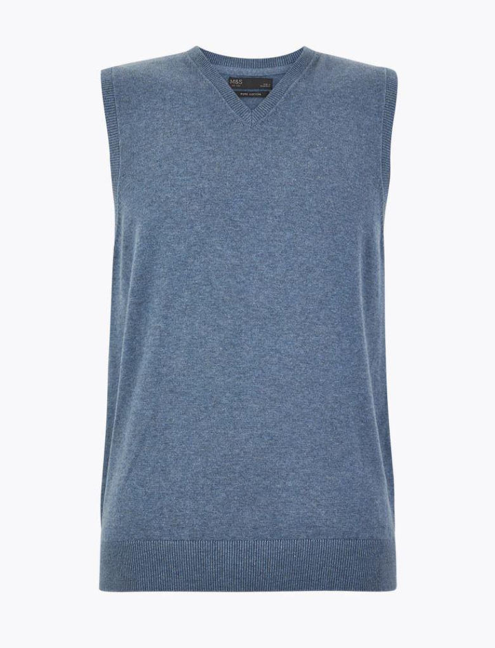 M&S Mens S/L V-Neck Sweater T30/2699M