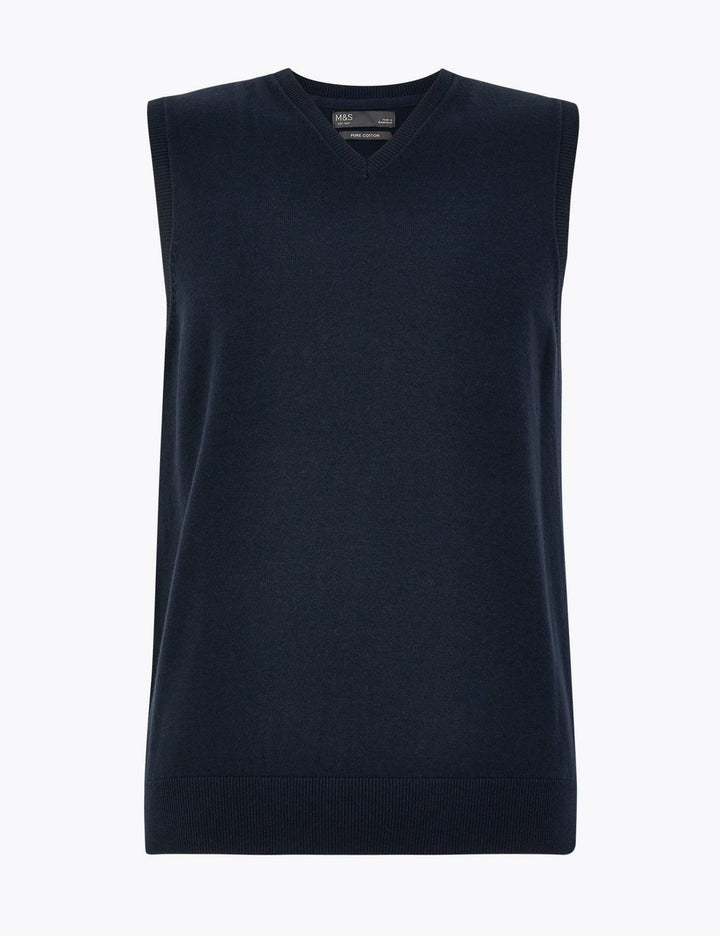 M&S Mens S/L V-Neck Sweater T30/2699M