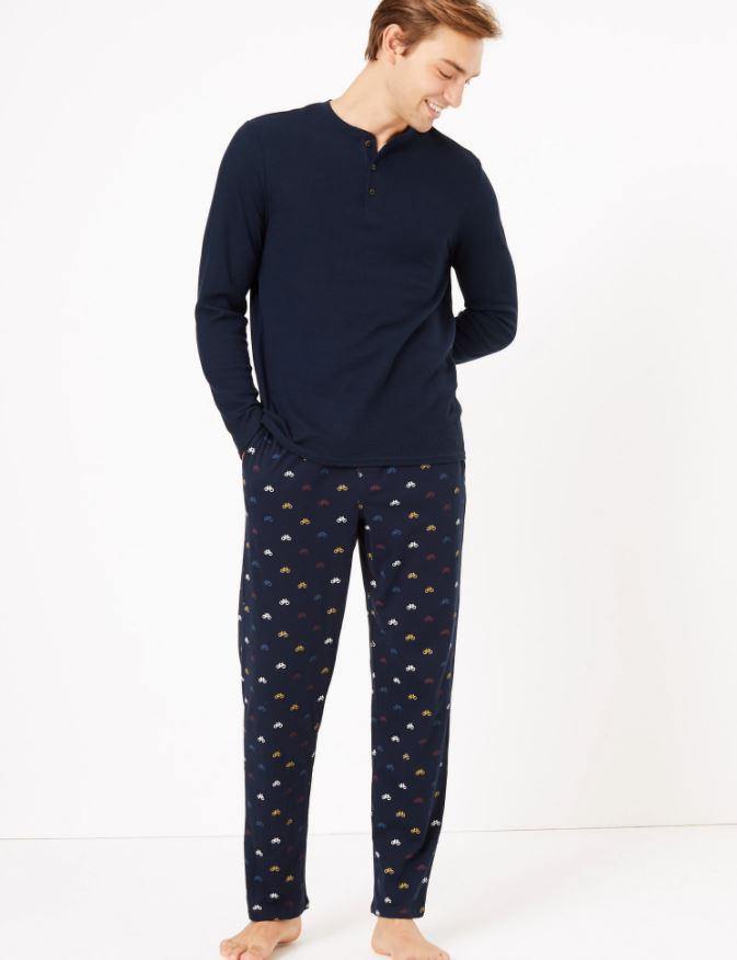 M&S Mens Wovan 2 Pack Pajama SetT07/3093