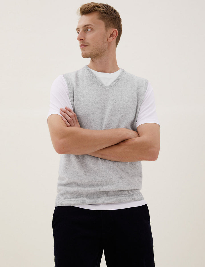 M&S Mens S/L Sweater Lambswool T30/2538M