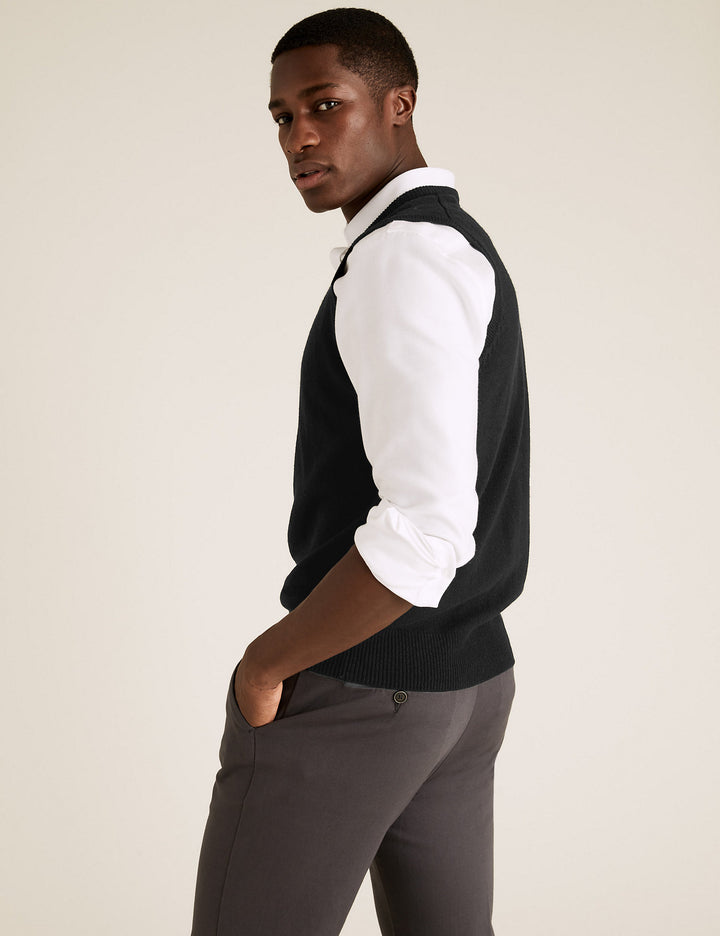 M&S Mens S/L Sweater Lambswool T30/2538M