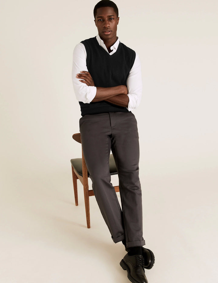 M&S Mens S/L Sweater Lambswool T30/2538M