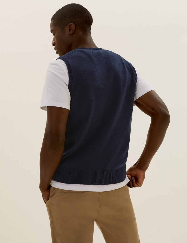 M&S Mens S/L Sweater Lambswool T30/2538M