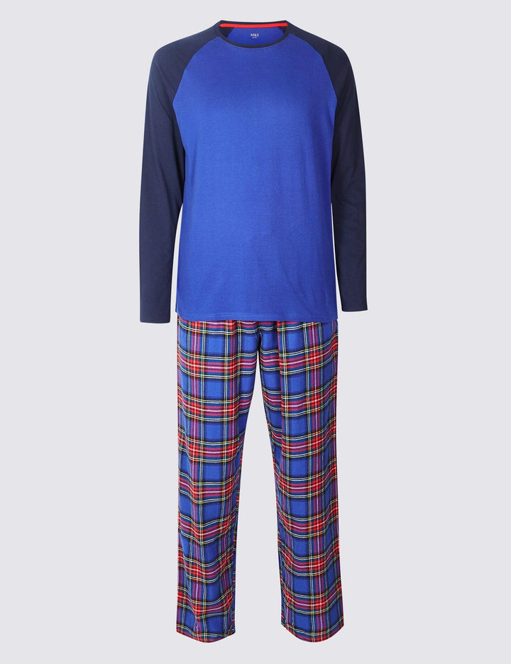 M&S Men Knitted L/S T-Shirt & Pajama Set T07/7571