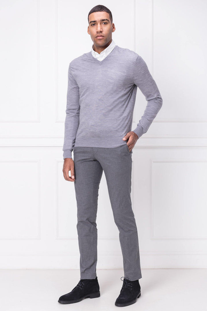 Hackett Mens Marino F/S V-Neck Jersey HM702067