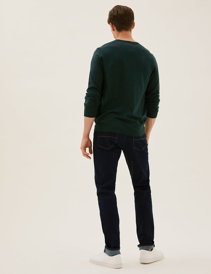 M&S Mens Merinowool V-Neck Jumper T30/3637M