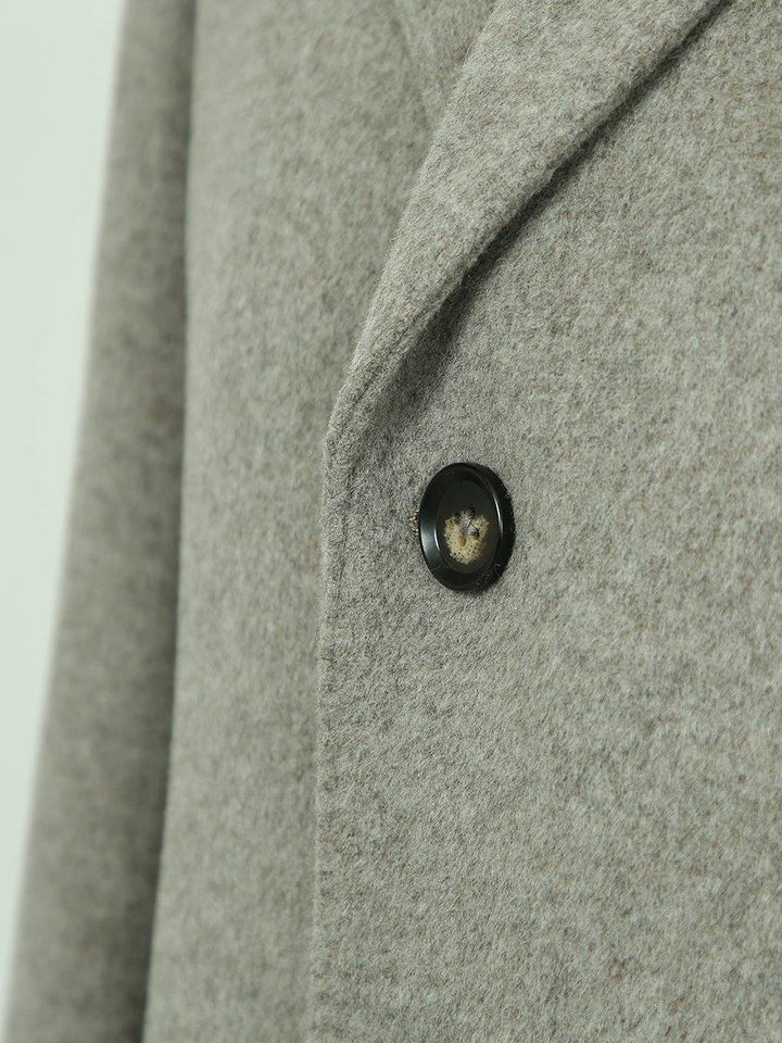 H & C Mens Long Coa 100% Wool Plain COPRU183