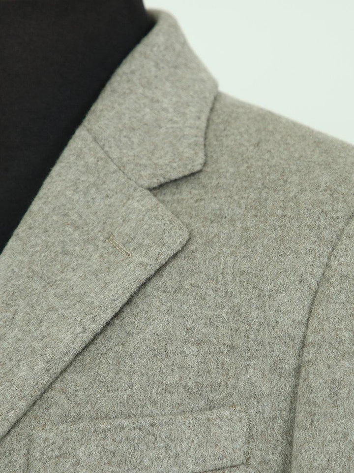 H & C Mens Long Coa 100% Wool Plain COPRU183