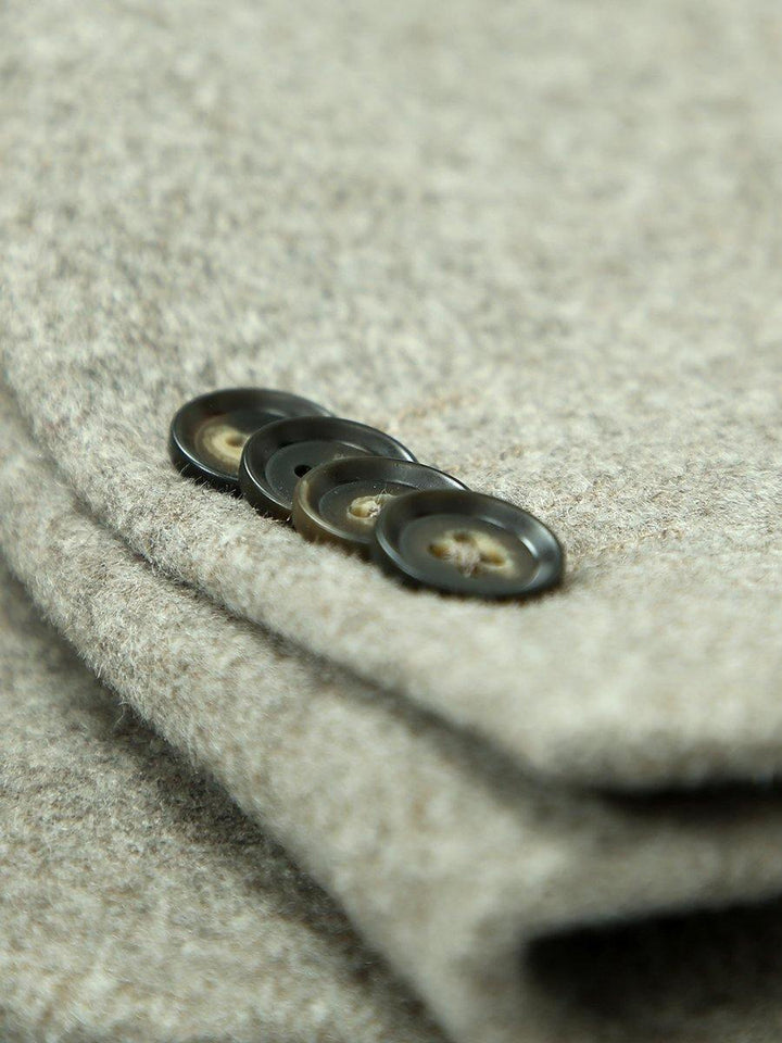 H & C Mens Long Coa 100% Wool Plain COPRU183