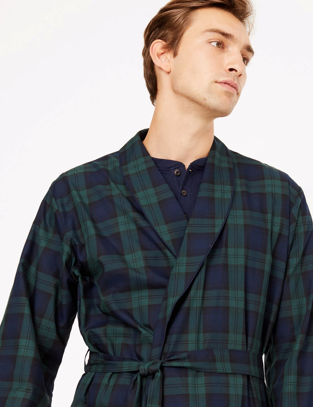 M&S Mens Cotton Check Gown T07/5388