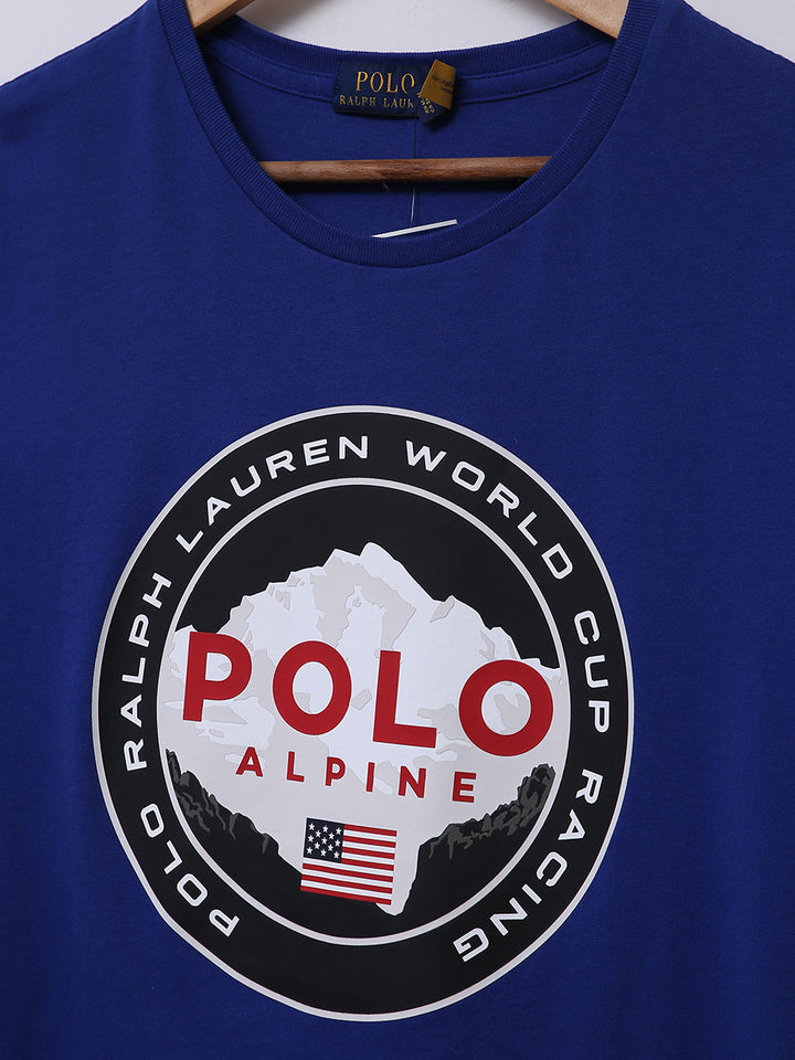 R-L Men S/S Baged Alpin Flag Print R/N T-Shrit-10411
