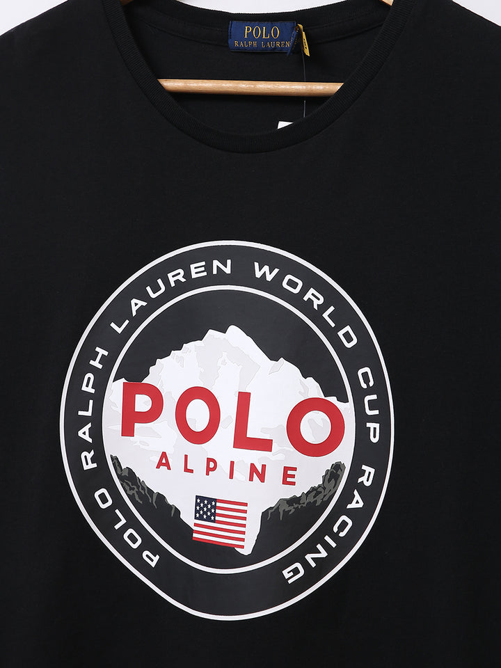 R-L Men S/S Baged Alpin Flag Print R/N T-Shrit-10411