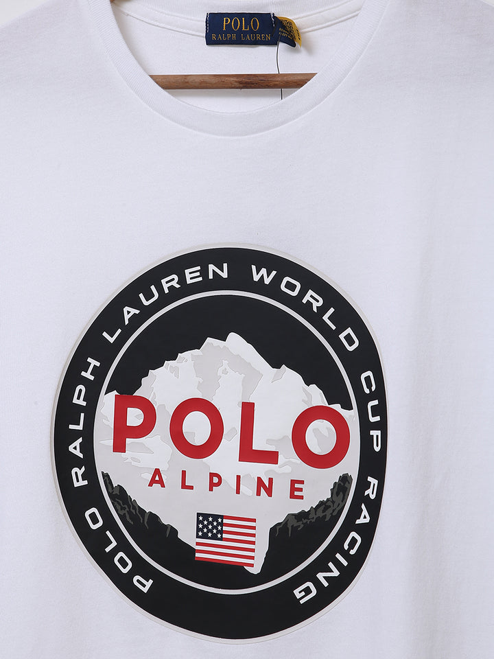 R-L Men S/S Baged Alpin Flag Print R/N T-Shrit-10411