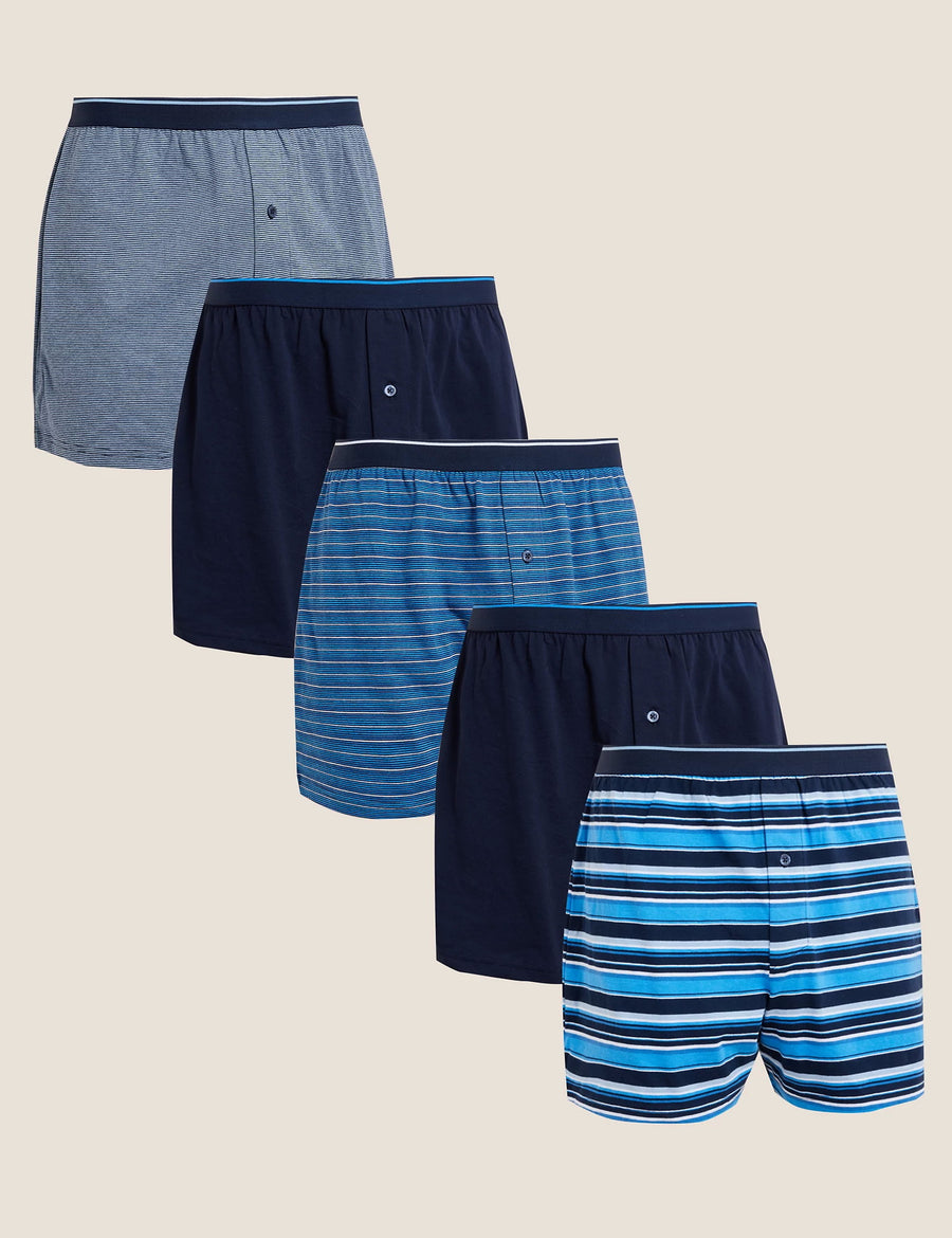 M&S Mens Cool & Fresh P.Cotton 5-Pack BoxerT14/8347F