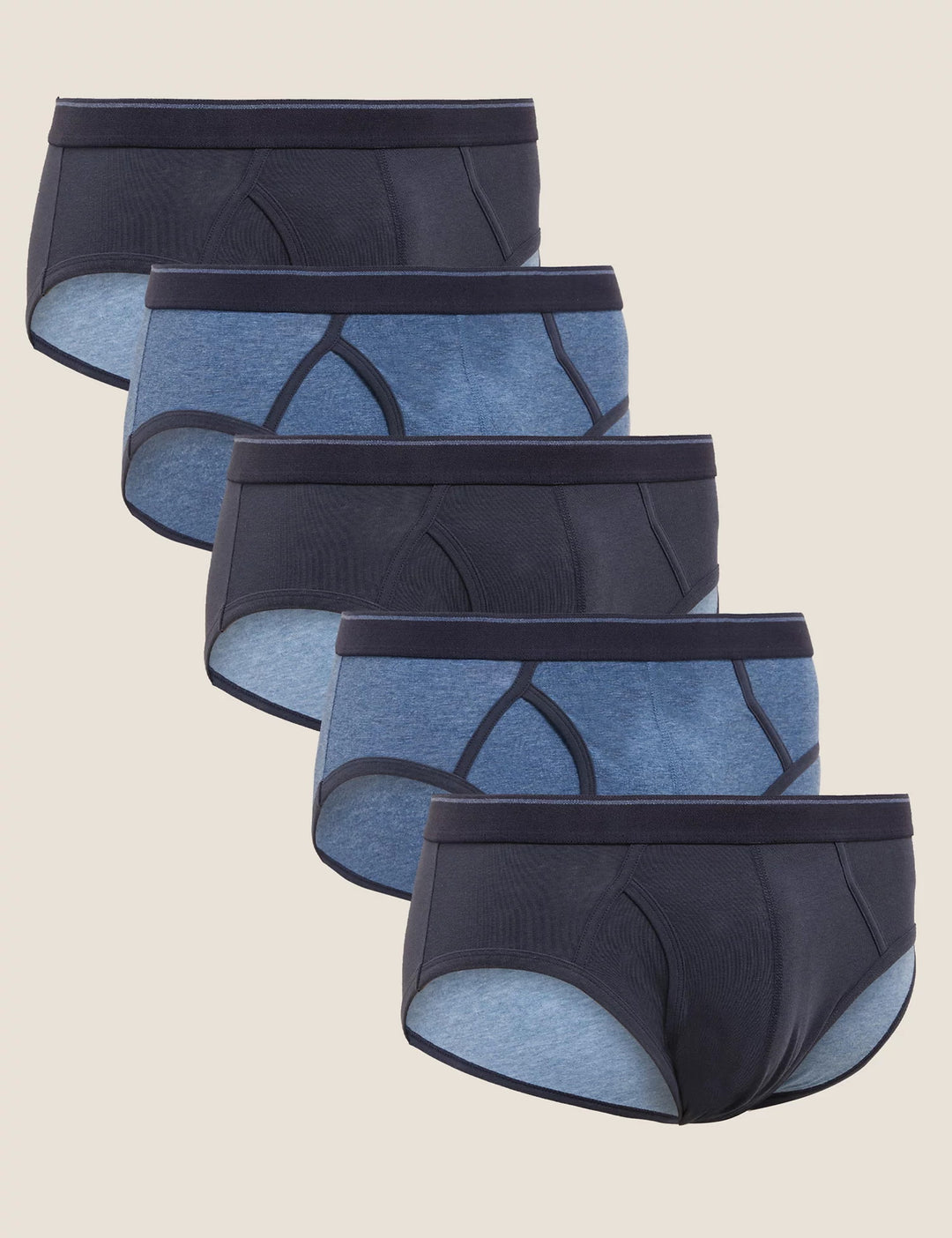 M&S Mens Cool & Fresh Cotton Lycra 5-Pack Briefs T14/6733S