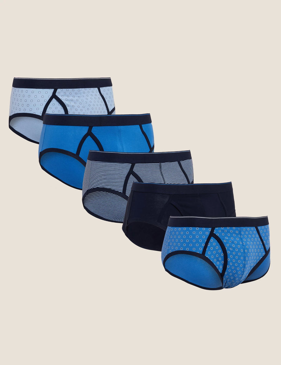 M&S Mens Cool & Fresh Cotton Lycra 5-Pack Briefs T14/6136S