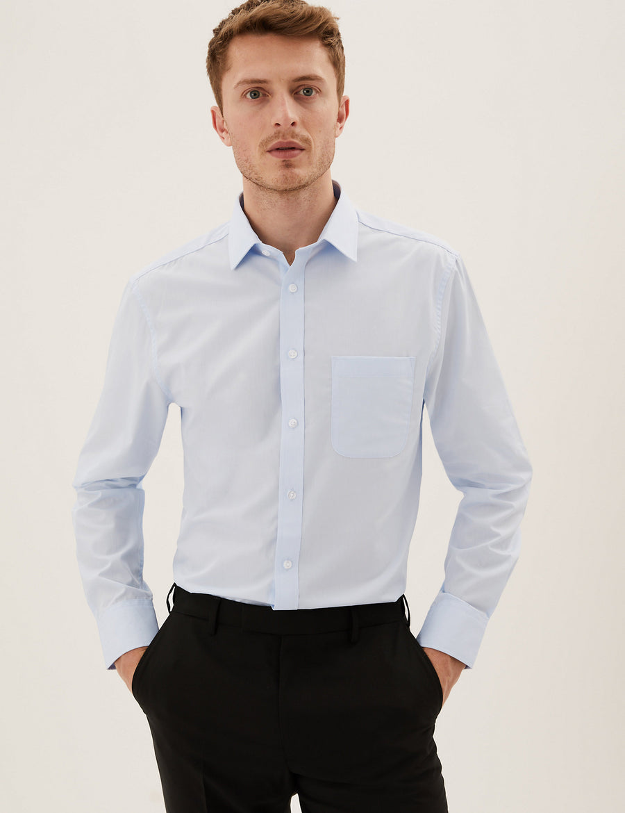 M&S Mens Formal Plain Shirt T11/2329