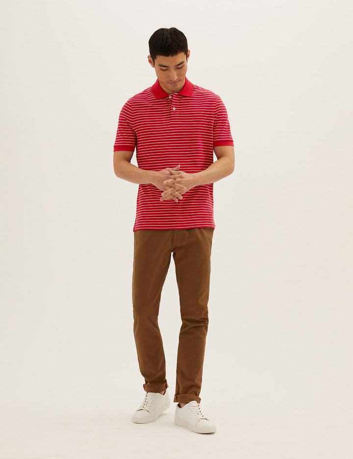 M&S Mens S/S Striper Polo T28/5043M