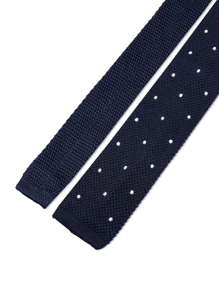 TM Lewin Mens Knitted Dotted Plain Silk Tie 48593