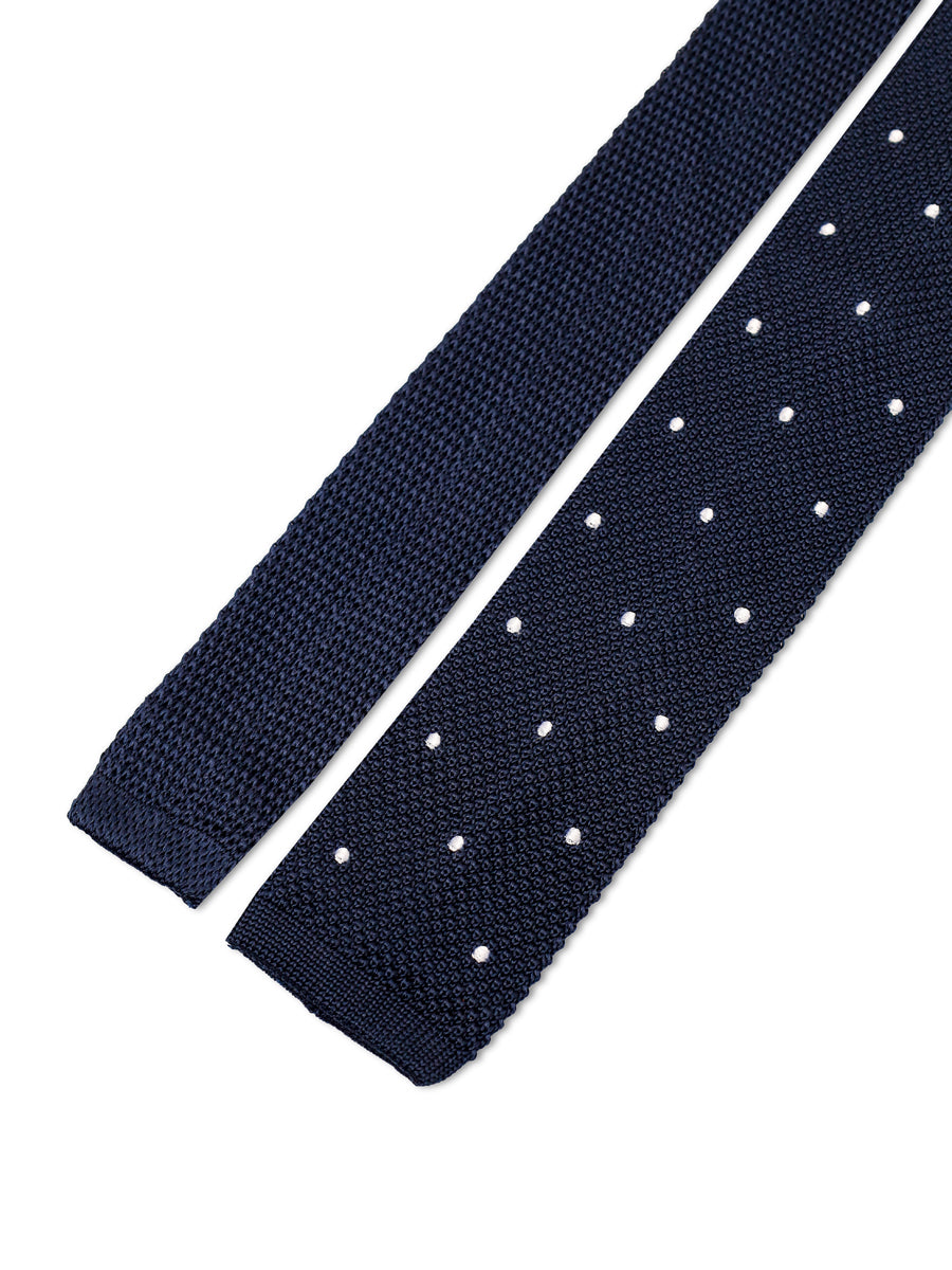 TM Lewin Mens Knitted Dotted Plain Silk Tie 48593