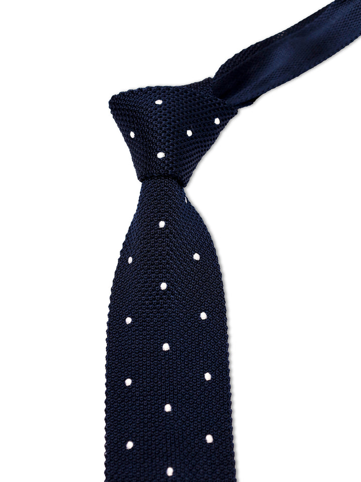TM Lewin Mens Knitted Dotted Plain Silk Tie 48593