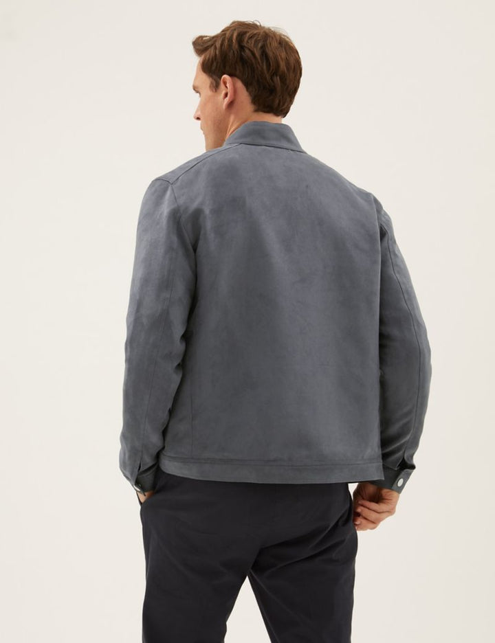 M&S Mens L/S Suaded Leather Jacket T16/6759M