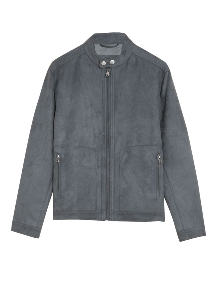 M&S Mens L/S Suaded Leather Jacket T16/6759M