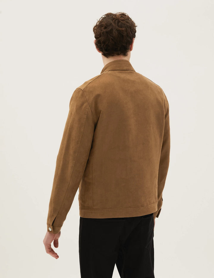 M&S Mens L/S Suaded Leather Jacket T16/6759M