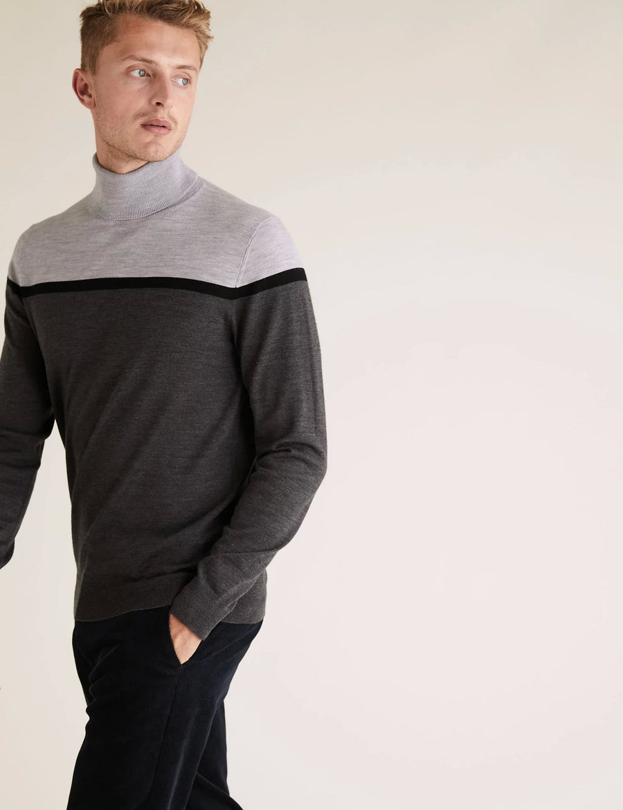 M&S Mens Merinowool High Neck T30/3682M