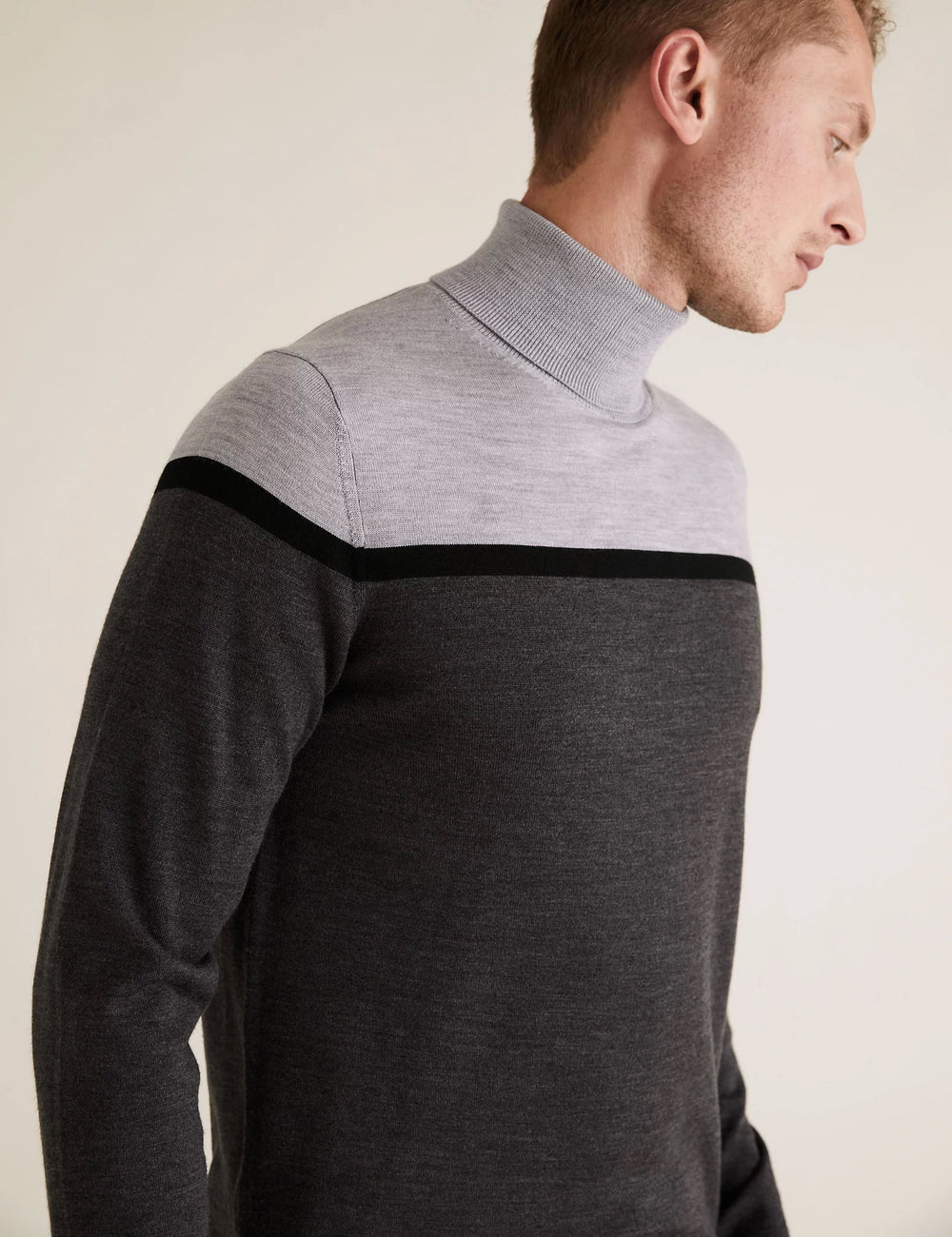 M&S Mens Merinowool High Neck T30/3682M