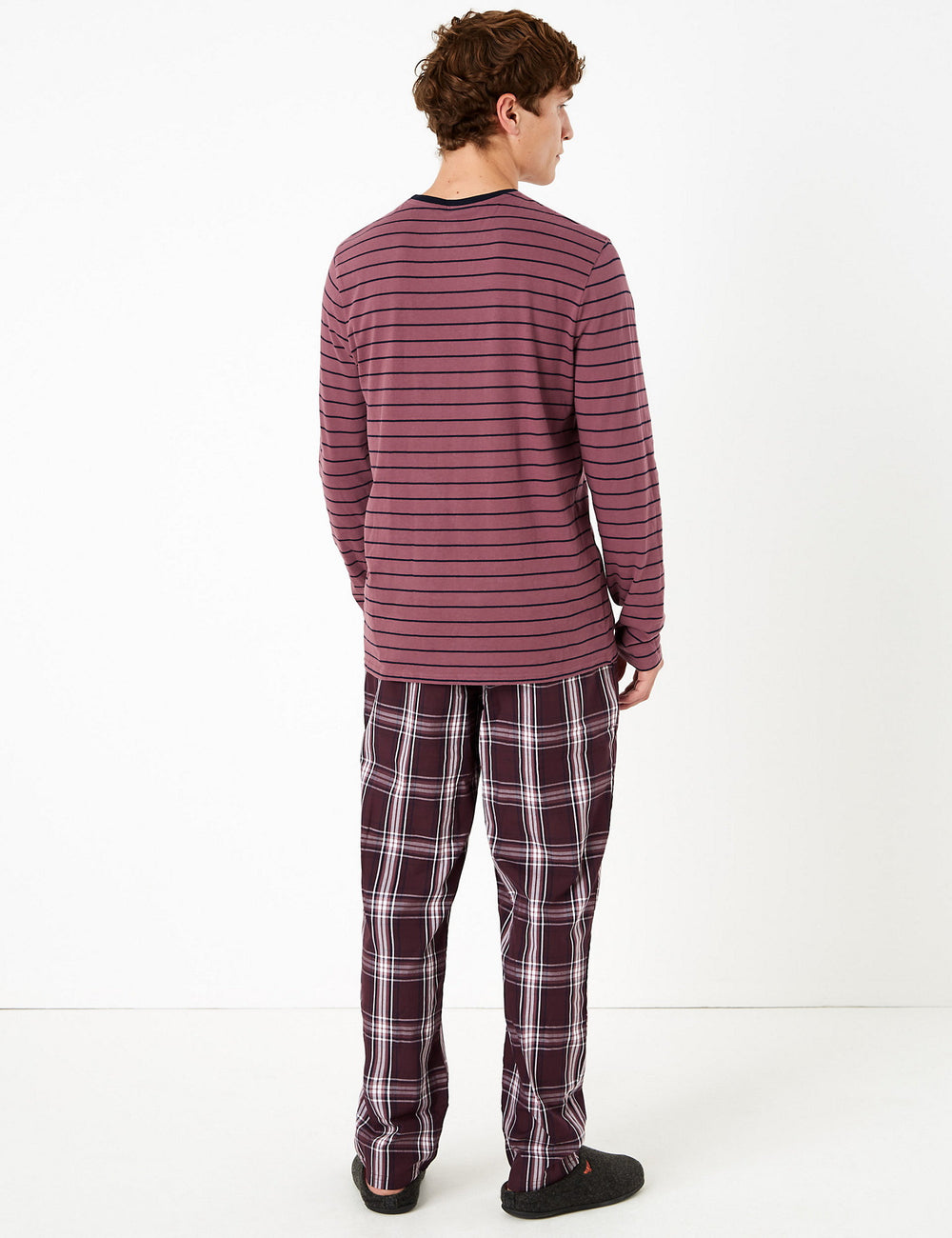 M&S Mens Kintted L/S T-Shirt & Pajama T07/3142