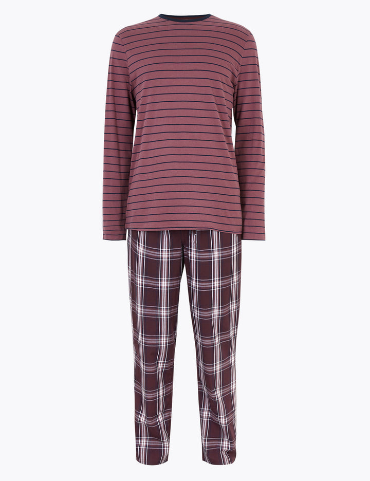 M&S Mens Kintted L/S T-Shirt & Pajama T07/3142