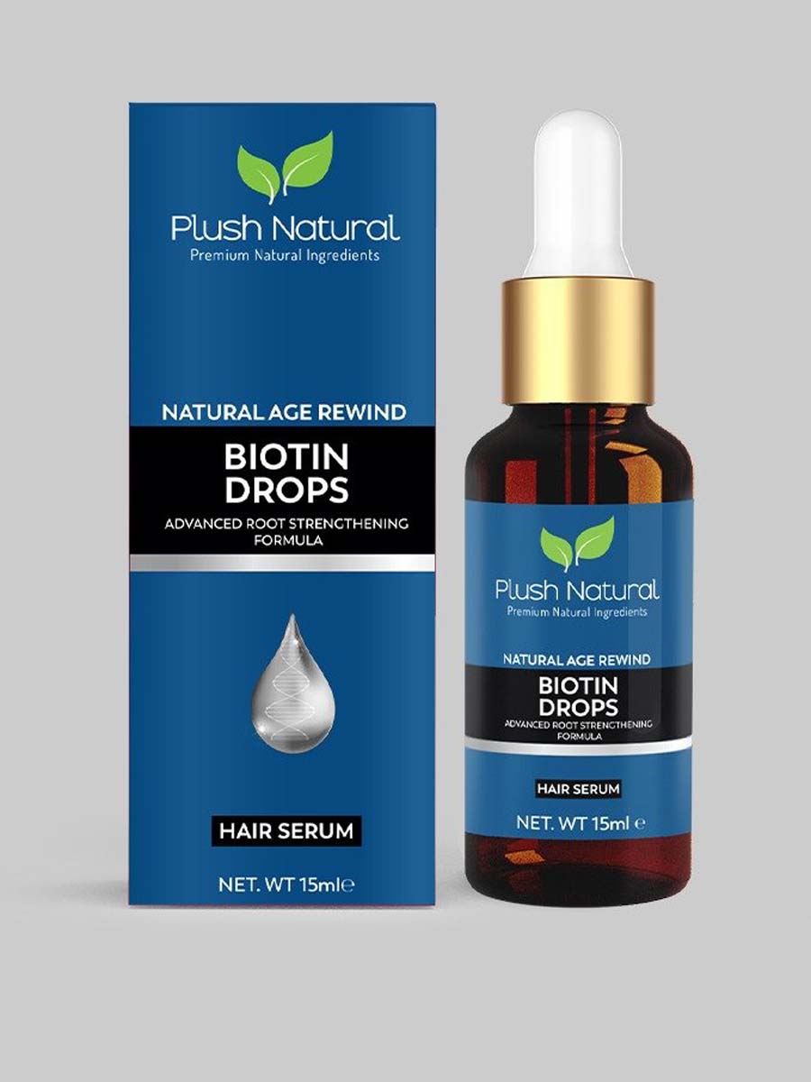Plush Natural Biotin Drops Hair Serum 15Ml